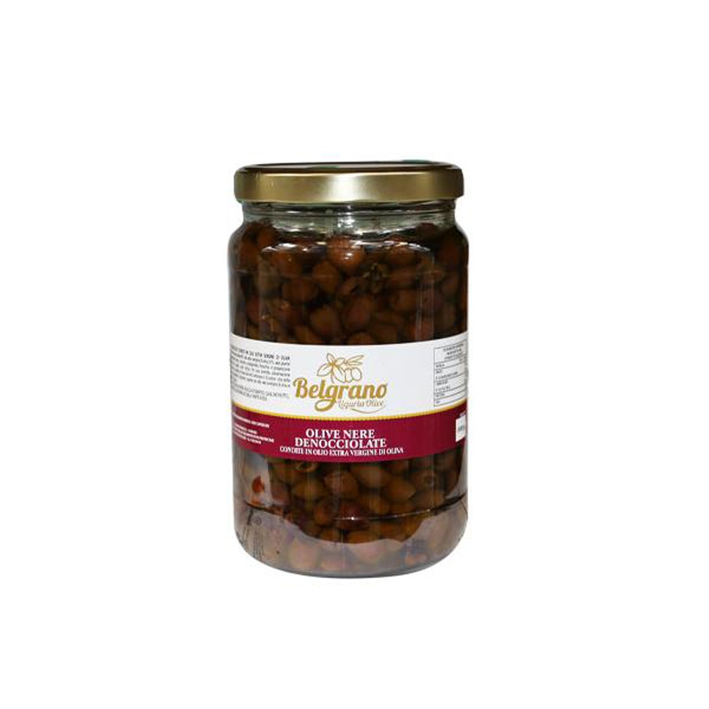 Olive Nere Riviera Denocciolate Condite Vaso Da 750gr