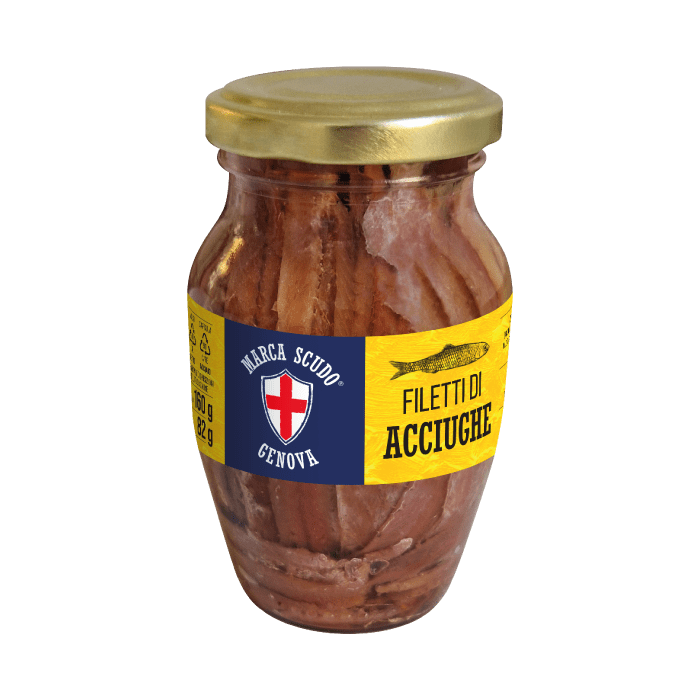 Filetti Di Acciughe In Olio Di Semi Vaso Da 720gr Marca Scudo