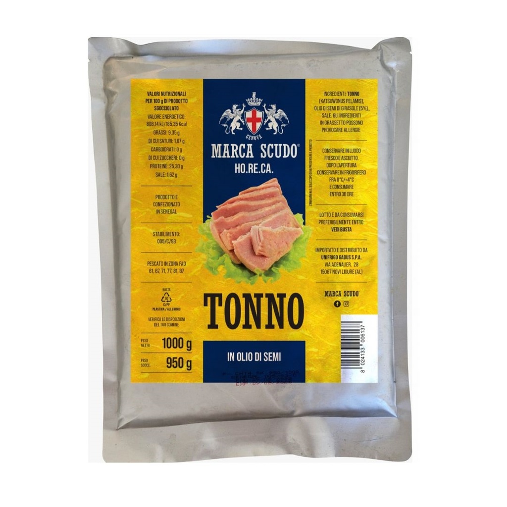 Tonno In Busta Al Naturale Da 1Kg Marca Scudo
