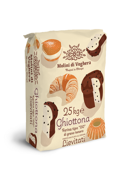 Farina Di Grano Tenero 00 Ghiottona Gold Per Lievitati Da 25Kg Molini Di Voghera