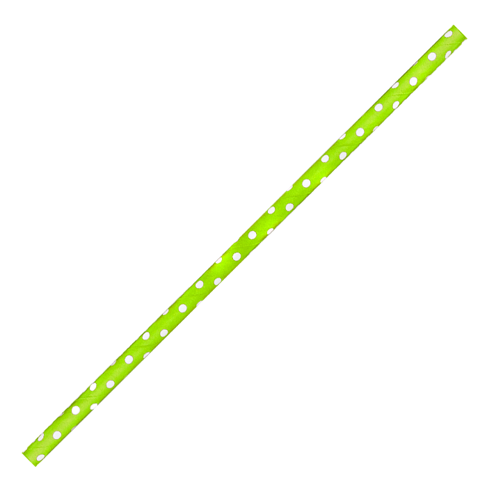 3000 X Cannuccia In Carta Verde Limone A Pois