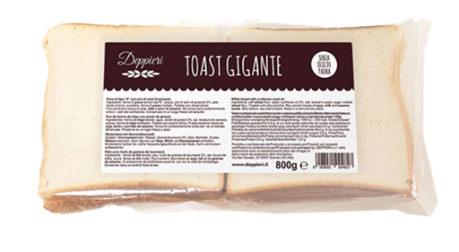 [CA02510] 4 X Pane Toast Gigante 15X15 Deppieri Da 800gr Congelato