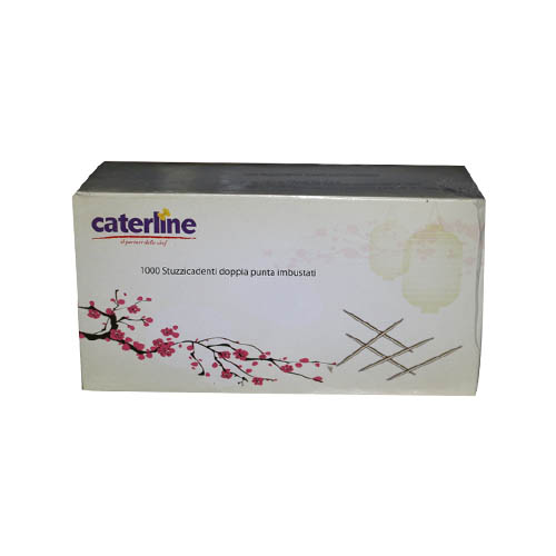 [CA38111] 1000 X Stuzzicadenti Legno Doppia Punta Incartati