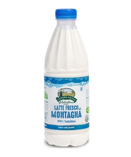 [LS20010] 6 x Latte Fresco Intero Alta Qualità Valtellina Bottiglia Da 1L