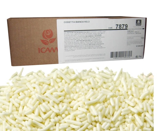 [CAT000162] 3Kg di Codette Di Cioccolato Bianco Icam
