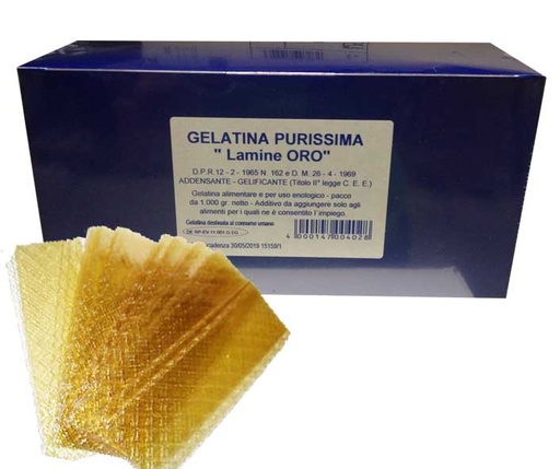 [CA17405] Gelatina Alimentare Fogli Lamine D'oro Da 1Kg