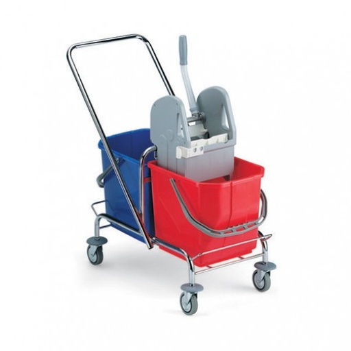 [LSHCDS.P48] Carrello Doppia Vasca Con Strizzamop E Maniglia Reversibile