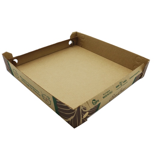 [CA37918] 200 X Cartoni Pizza Eco Senza Coperchio 32,5X32,5X3cm