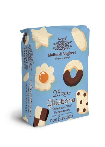 [MV119/G] Farina Di Grano Tenero 00 Ghiottona No Lievitati Da 25Kg Molini Di Voghera